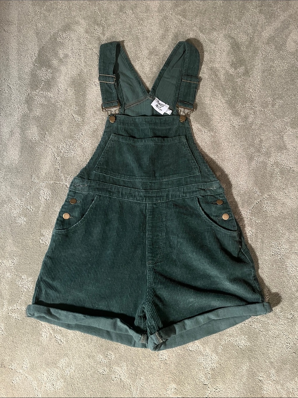 Princess Polly Green Corduroy Short Overalls